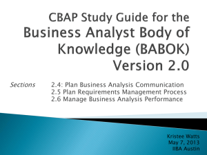 Business Analysis Planning & Monitoring: BABOK Guide Overview