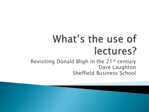What is the use of lectures