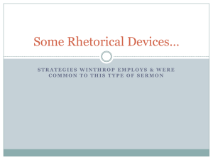 Winthrop`s Rhetorical Devices
