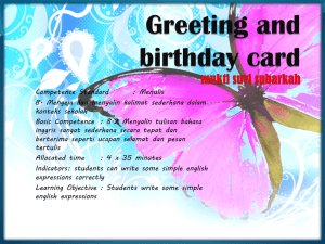 Greeting Card and Memo