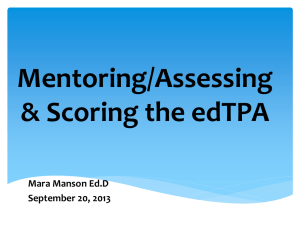 edTPA Mentoring, Assessing & Scoring Guide