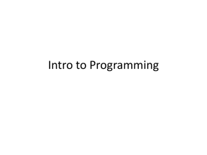 Intro to Programming