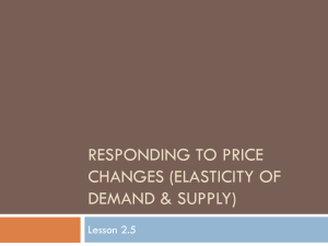 Responding to Price Changes (Elasticity of Demand