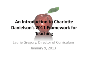 Danielson's Framework for Teaching: An Introduction