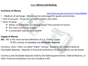 Money and Banking: Functions, Supply, and the Federal Reserve