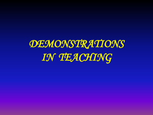 Demonstrations in Teaching: A Guide