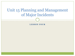 Major Incident Planning & Management: Long-Term Impacts