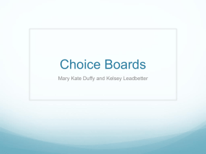 Choice Boards: Differentiated Learning Presentation