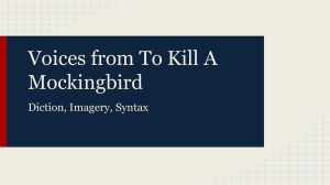 To Kill a Mockingbird: Voices, Diction, Imagery, Syntax