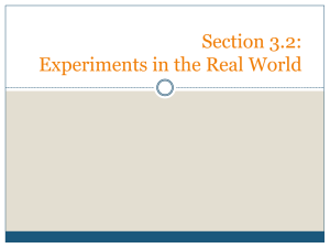 Section 3.2: Experiments in the Real World