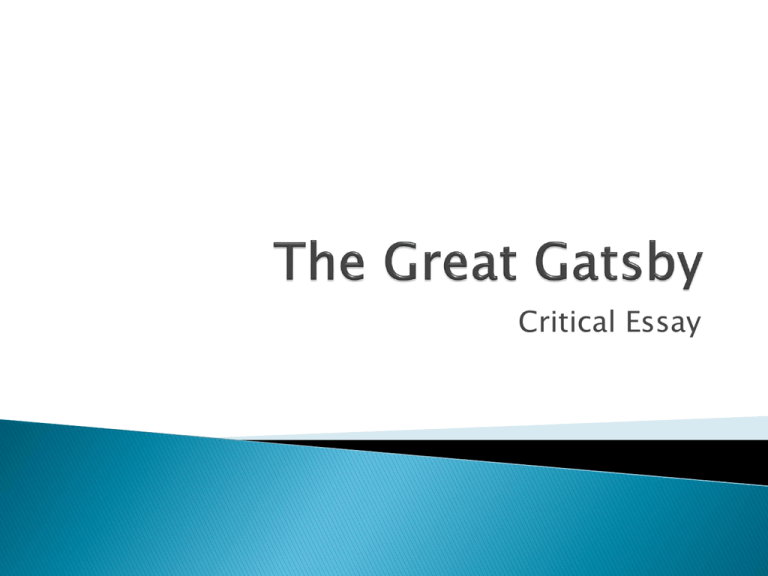 introduction to great gatsby essay