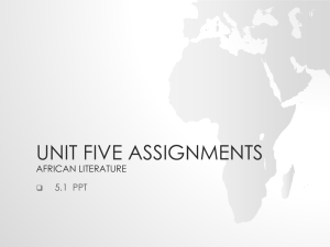 African Literature PPT Assignment & Rubric