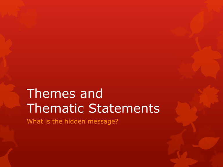 What Is A Theme Description