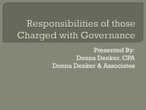 Responsibilities of those Charge with Governance