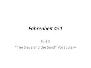 Fahrenheit 451: Vocabulary & Analysis - Part II