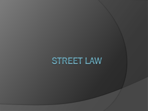 Street Law Course Outline: Criminal, Torts, Family Law