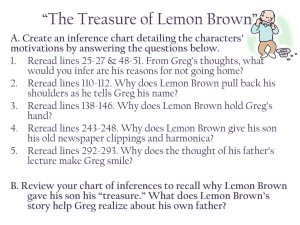 The Treasure of Lemon Brown Inference Worksheet
