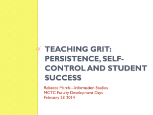 Teaching Grit: Persistence, Self-Control & Student Success
