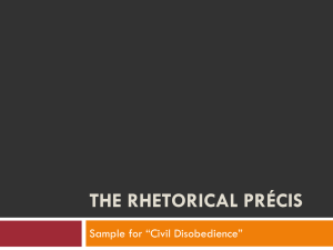 Rhetorical Précis: "Civil Disobedience" Analysis