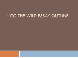 Into the Wild Essay Outline