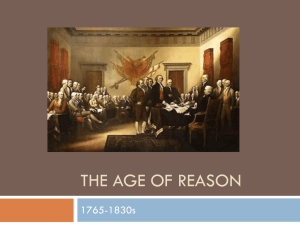 The Age of Reason: Rationalism & American Identity (1765-1830s)