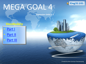 Eng31101 Vocabulary: Expansion Units 1-3