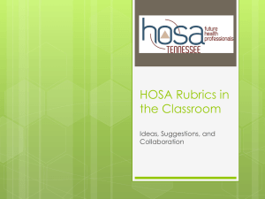 HOSA Rubrics in the Classroom: Ideas & Collaboration