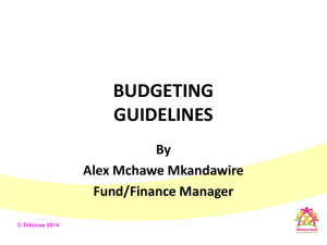 Budgeting Guidelines: Project Finance Management