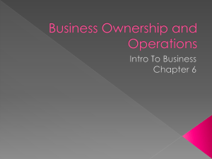 Business Ownership & Operations: Intro to Business