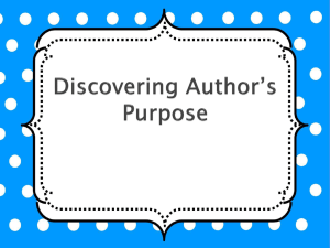 Discovering Author`s Purpose