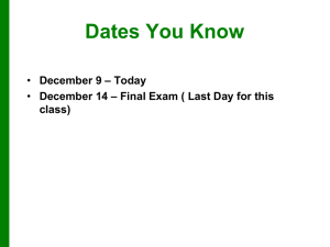 Final Exam Review