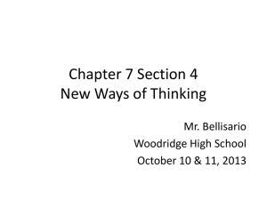 New Ways of Thinking: Economics & Social Theories
