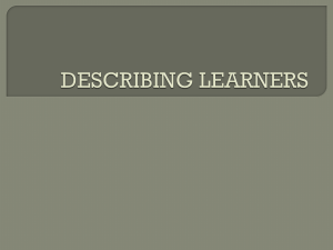 DESCRIBING LEARNERS