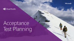 Acceptance Test Planning - Planning Services