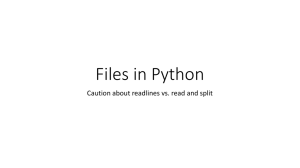 Python File I/O: readlines vs. read and split