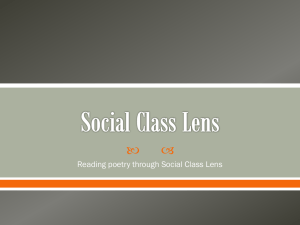 Social Class Lens: Reading Poetry Analysis