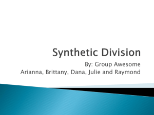Synthetic Division: A Polynomial Division Lesson