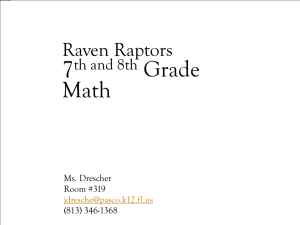 PowerPoint Presentation - Raven Raptors 6th & 7th Grade Math