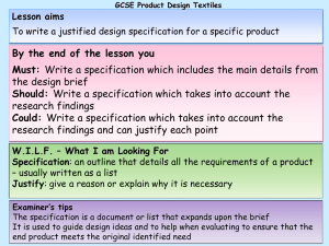 Specification - the Redhill Academy