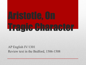 Aristotle, On Tragic Character
