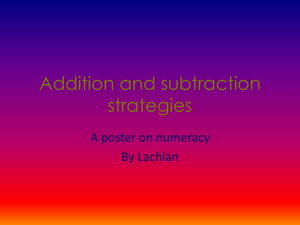 Addition and subtraction strategies