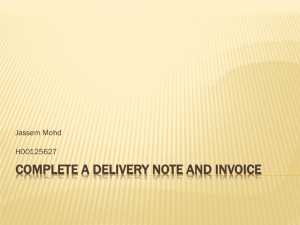 Complete a Delivery Note and Invoice