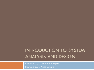 System Analysis and Design: Introduction