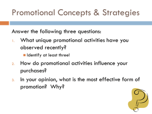 Promotion in Marketing - Mr. Miller / EAST Business