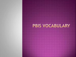 PBIS Vocabulary: Understanding Positive Behavior Support