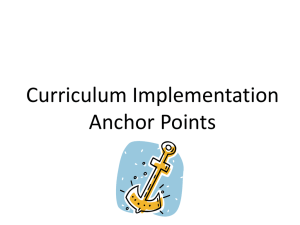 Curriculum Implementation Anchor Points - Dr-Eickholt