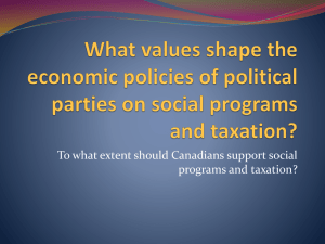 Political Parties, Social Programs & Taxation in Canada