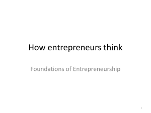 The entrepreneurial mindset
