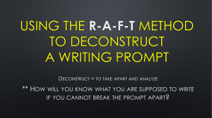 R-A-F-T Method: Deconstructing Writing Prompts