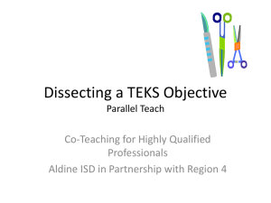 Dissecting TEKS Objectives: Co-Teaching Strategies